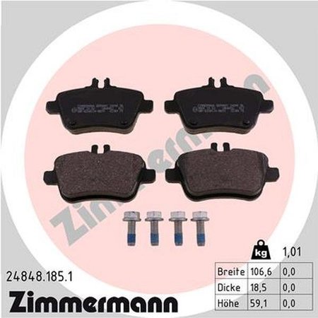 ZIMMERMANN Brake Pad Set, 24848.185.1 24848.185.1